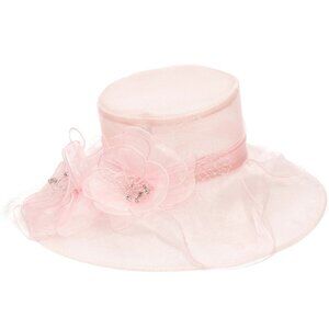August Hats Big Flower Organza Wide brim Hat